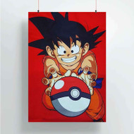 Onyourcases Goku Take Pokeball DBZ Custom Poster Best Silk Poster Wall Decor Home Decoration Wall Art Satin Silky Decorative Wallpaper Personalized Wall Hanging 20x14 Inch 24x35 Inch Poster