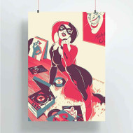 Onyourcases Harley Quinn Play Music Custom Poster Best Silk Poster Wall Decor Home Decoration Wall Art Satin Silky Decorative Wallpaper Personalized Wall Hanging 20x14 Inch 24x35 Inch Poster