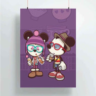 Onyourcases Hipster Mickey Mouse and Minnie Mouse Custom Poster Best Silk Poster Wall Decor Home Decoration Wall Art Satin Silky Decorative Wallpaper Personalized Wall Hanging 20x14 Inch 24x35 Inch Poster