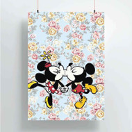 Onyourcases Mickey Mouse and Minnie Mouse Pattern Custom Poster Best Silk Poster Wall Decor Home Decoration Wall Art Satin Silky Decorative Wallpaper Personalized Wall Hanging 20x14 Inch 24x35 Inch Poster