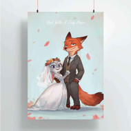 Onyourcases Nick and Judy Maried Zootopia Custom Poster Best Silk Poster Wall Decor Home Decoration Wall Art Satin Silky Decorative Wallpaper Personalized Wall Hanging 20x14 Inch 24x35 Inch Poster