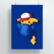 Onyourcases Pocket Pikachu Pokemon Custom Poster Best Silk Poster Wall Decor Home Decoration Wall Art Satin Silky Decorative Wallpaper Personalized Wall Hanging 20x14 Inch 24x35 Inch Poster