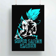 Onyourcases Vegeta Super Saiyan God Blue Custom Poster Best Silk Poster Wall Decor Home Decoration Wall Art Satin Silky Decorative Wallpaper Personalized Wall Hanging 20x14 Inch 24x35 Inch Poster