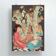 Onyourcases Alice in Wonderland and Spirited Away Custom Poster Gift Silk Poster Wall Decor Home Decoration Wall Art Satin Silky Decorative Wallpaper Personalized Wall Hanging 20x14 Inch 24x35 Inch Poster