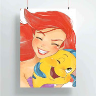 Onyourcases Ariel and Flounder The Little Mermaid Custom Poster Gift Silk Poster Wall Decor Home Decoration Wall Art Satin Silky Decorative Wallpaper Personalized Wall Hanging 20x14 Inch 24x35 Inch Poster
