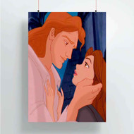 Onyourcases Beauty and The Beast Kiss Love Disney Custom Poster Gift Silk Poster Wall Decor Home Decoration Wall Art Satin Silky Decorative Wallpaper Personalized Wall Hanging 20x14 Inch 24x35 Inch Poster