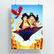Onyourcases Disney Aladdin and Jasmine WIth Monkey Custom Poster Gift Silk Poster Wall Decor Home Decoration Wall Art Satin Silky Decorative Wallpaper Personalized Wall Hanging 20x14 Inch 24x35 Inch Poster
