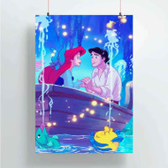 Onyourcases Disney Ariel and Eric The Little Mermaid Custom Poster Gift Silk Poster Wall Decor Home Decoration Wall Art Satin Silky Decorative Wallpaper Personalized Wall Hanging 20x14 Inch 24x35 Inch Poster