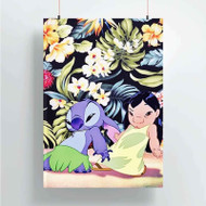 Onyourcases Disney Lilo and Stitch Dancing Custom Poster Gift Silk Poster Wall Decor Home Decoration Wall Art Satin Silky Decorative Wallpaper Personalized Wall Hanging 20x14 Inch 24x35 Inch Poster