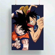 Onyourcases Goku Dragon Ball Luffy One Piece Custom Poster Gift Silk Poster Wall Decor Home Decoration Wall Art Satin Silky Decorative Wallpaper Personalized Wall Hanging 20x14 Inch 24x35 Inch Poster