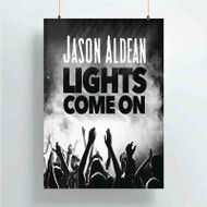 Onyourcases Jason Aldean Lights Come On Custom Poster Gift Silk Poster Wall Decor Home Decoration Wall Art Satin Silky Decorative Wallpaper Personalized Wall Hanging 20x14 Inch 24x35 Inch Poster