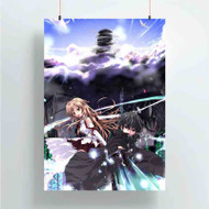 Onyourcases Kirito and Asuna Sword Art Online Anime Custom Poster Gift Silk Poster Wall Decor Home Decoration Wall Art Satin Silky Decorative Wallpaper Personalized Wall Hanging 20x14 Inch 24x35 Inch Poster