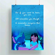 Onyourcases Lilo and Stitch Disney Quotes Custom Poster Gift Silk Poster Wall Decor Home Decoration Wall Art Satin Silky Decorative Wallpaper Personalized Wall Hanging 20x14 Inch 24x35 Inch Poster