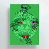 Onyourcases Link Ninja Turtles The Legend of Zelda Custom Poster Gift Silk Poster Wall Decor Home Decoration Wall Art Satin Silky Decorative Wallpaper Personalized Wall Hanging 20x14 Inch 24x35 Inch Poster