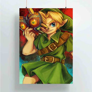 Onyourcases Link The Legend of Zelda Majoras Mask Custom Poster Gift Silk Poster Wall Decor Home Decoration Wall Art Satin Silky Decorative Wallpaper Personalized Wall Hanging 20x14 Inch 24x35 Inch Poster