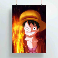 Onyourcases Luffy One Piece Art Custom Poster Gift Silk Poster Wall Decor Home Decoration Wall Art Satin Silky Decorative Wallpaper Personalized Wall Hanging 20x14 Inch 24x35 Inch Poster