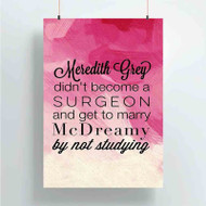 Onyourcases Meredith Grey Custom Poster Gift Silk Poster Wall Decor Home Decoration Wall Art Satin Silky Decorative Wallpaper Personalized Wall Hanging 20x14 Inch 24x35 Inch Poster