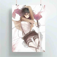 Onyourcases Mikasa Ackerman Attack on Titan Custom Poster Gift Silk Poster Wall Decor Home Decoration Wall Art Satin Silky Decorative Wallpaper Personalized Wall Hanging 20x14 Inch 24x35 Inch Poster