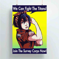 Onyourcases Mikasa Attack on Titan Fight Custom Poster Gift Silk Poster Wall Decor Home Decoration Wall Art Satin Silky Decorative Wallpaper Personalized Wall Hanging 20x14 Inch 24x35 Inch Poster