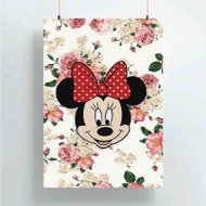Onyourcases Minnie Mouse Floral Vintage Custom Poster Gift Silk Poster Wall Decor Home Decoration Wall Art Satin Silky Decorative Wallpaper Personalized Wall Hanging 20x14 Inch 24x35 Inch Poster