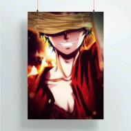 Onyourcases Monkey D Luffy Custom Poster Gift Silk Poster Wall Decor Home Decoration Wall Art Satin Silky Decorative Wallpaper Personalized Wall Hanging 20x14 Inch 24x35 Inch Poster