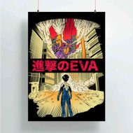 Onyourcases Neon Genesis Evangelion X Attack on Titan Custom Poster Gift Silk Poster Wall Decor Home Decoration Wall Art Satin Silky Decorative Wallpaper Personalized Wall Hanging 20x14 Inch 24x35 Inch Poster