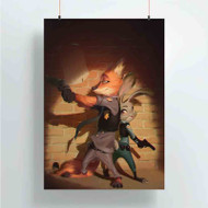 Onyourcases Nick Wilde and Judy Hopps Zootopia Custom Poster Gift Silk Poster Wall Decor Home Decoration Wall Art Satin Silky Decorative Wallpaper Personalized Wall Hanging 20x14 Inch 24x35 Inch Poster