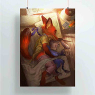 Onyourcases Nick Wilde and Judy Hopps Zootopia Sleeping Custom Poster Gift Silk Poster Wall Decor Home Decoration Wall Art Satin Silky Decorative Wallpaper Personalized Wall Hanging 20x14 Inch 24x35 Inch Poster