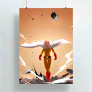 Onyourcases One Punch Man Saitama Product Custom Poster Gift Silk Poster Wall Decor Home Decoration Wall Art Satin Silky Decorative Wallpaper Personalized Wall Hanging 20x14 Inch 24x35 Inch Poster