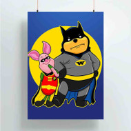 Onyourcases Pooh and Piglet Batman Robin Custom Poster Gift Silk Poster Wall Decor Home Decoration Wall Art Satin Silky Decorative Wallpaper Personalized Wall Hanging 20x14 Inch 24x35 Inch Poster