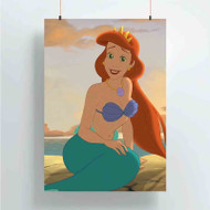 Onyourcases Princess Ariel The Little Mermaid Custom Poster Gift Silk Poster Wall Decor Home Decoration Wall Art Satin Silky Decorative Wallpaper Personalized Wall Hanging 20x14 Inch 24x35 Inch Poster