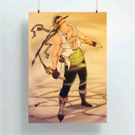 Onyourcases Roronoa Zoro One Piece Custom Poster Gift Silk Poster Wall Decor Home Decoration Wall Art Satin Silky Decorative Wallpaper Personalized Wall Hanging 20x14 Inch 24x35 Inch Poster