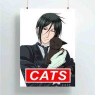 Onyourcases Sebastian Black Butler Cats Custom Poster Gift Silk Poster Wall Decor Home Decoration Wall Art Satin Silky Decorative Wallpaper Personalized Wall Hanging 20x14 Inch 24x35 Inch Poster