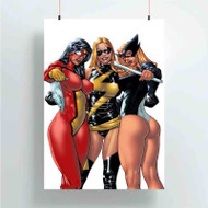 Onyourcases Sexy Girls Marvel Custom Poster Gift Silk Poster Wall Decor Home Decoration Wall Art Satin Silky Decorative Wallpaper Personalized Wall Hanging 20x14 Inch 24x35 Inch Poster