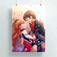 Onyourcases Shinji and Asuka Neon Genesis Evangelion Custom Poster Gift Silk Poster Wall Decor Home Decoration Wall Art Satin Silky Decorative Wallpaper Personalized Wall Hanging 20x14 Inch 24x35 Inch Poster