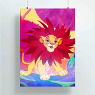 Onyourcases Simba The Lion King Art Custom Poster Gift Silk Poster Wall Decor Home Decoration Wall Art Satin Silky Decorative Wallpaper Personalized Wall Hanging 20x14 Inch 24x35 Inch Poster