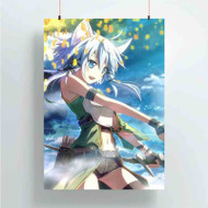 Onyourcases Sinon Sword Art Online Art Custom Poster Gift Silk Poster Wall Decor Home Decoration Wall Art Satin Silky Decorative Wallpaper Personalized Wall Hanging 20x14 Inch 24x35 Inch Poster