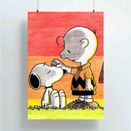 Onyourcases Snoopy and Charlie Brown Custom Poster Gift Silk Poster Wall Decor Home Decoration Wall Art Satin Silky Decorative Wallpaper Personalized Wall Hanging 20x14 Inch 24x35 Inch Poster