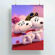 Onyourcases Snoopy Meet Fifi Custom Poster Gift Silk Poster Wall Decor Home Decoration Wall Art Satin Silky Decorative Wallpaper Personalized Wall Hanging 20x14 Inch 24x35 Inch Poster