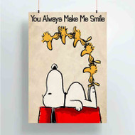 Onyourcases Snoopy Quotes You Alway Make Me Smile Custom Poster Gift Silk Poster Wall Decor Home Decoration Wall Art Satin Silky Decorative Wallpaper Personalized Wall Hanging 20x14 Inch 24x35 Inch Poster