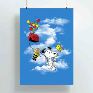 Onyourcases Snoopy The Peanuts Up Custom Poster Gift Silk Poster Wall Decor Home Decoration Wall Art Satin Silky Decorative Wallpaper Personalized Wall Hanging 20x14 Inch 24x35 Inch Poster