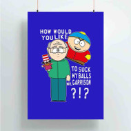 Onyourcases South Park Suck Balls Custom Poster Gift Silk Poster Wall Decor Home Decoration Wall Art Satin Silky Decorative Wallpaper Personalized Wall Hanging 20x14 Inch 24x35 Inch Poster