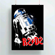 Onyourcases Star Wars R2 D2 ACDC Custom Poster Gift Silk Poster Wall Decor Home Decoration Wall Art Satin Silky Decorative Wallpaper Personalized Wall Hanging 20x14 Inch 24x35 Inch Poster