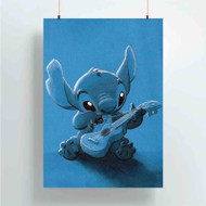 Onyourcases Stitch With Ukulele Custom Poster Gift Silk Poster Wall Decor Home Decoration Wall Art Satin Silky Decorative Wallpaper Personalized Wall Hanging 20x14 Inch 24x35 Inch Poster