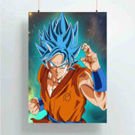 Onyourcases Super Saiyan Blue Goku Dragon Ball Super Custom Poster Gift Silk Poster Wall Decor Home Decoration Wall Art Satin Silky Decorative Wallpaper Personalized Wall Hanging 20x14 Inch 24x35 Inch Poster