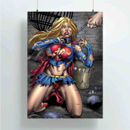Onyourcases Supergirl Art Custom Poster Gift Silk Poster Wall Decor Home Decoration Wall Art Satin Silky Decorative Wallpaper Personalized Wall Hanging 20x14 Inch 24x35 Inch Poster