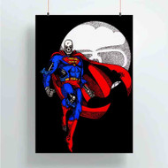 Onyourcases Superman Skeleton Custom Poster Gift Silk Poster Wall Decor Home Decoration Wall Art Satin Silky Decorative Wallpaper Personalized Wall Hanging 20x14 Inch 24x35 Inch Poster