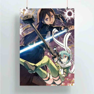 Onyourcases Sword Art Online Asuka and Sinon Custom Poster Gift Silk Poster Wall Decor Home Decoration Wall Art Satin Silky Decorative Wallpaper Personalized Wall Hanging 20x14 Inch 24x35 Inch Poster