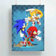 Onyourcases Team Sonic The Hedgehog Custom Poster Gift Silk Poster Wall Decor Home Decoration Wall Art Satin Silky Decorative Wallpaper Personalized Wall Hanging 20x14 Inch 24x35 Inch Poster