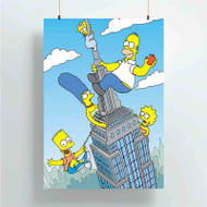 Onyourcases The City of New York vs Homer Simpson Custom Poster Gift Silk Poster Wall Decor Home Decoration Wall Art Satin Silky Decorative Wallpaper Personalized Wall Hanging 20x14 Inch 24x35 Inch Poster